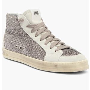 NWT P448 Women's High-Top Sneakers - White and Gray Size 7